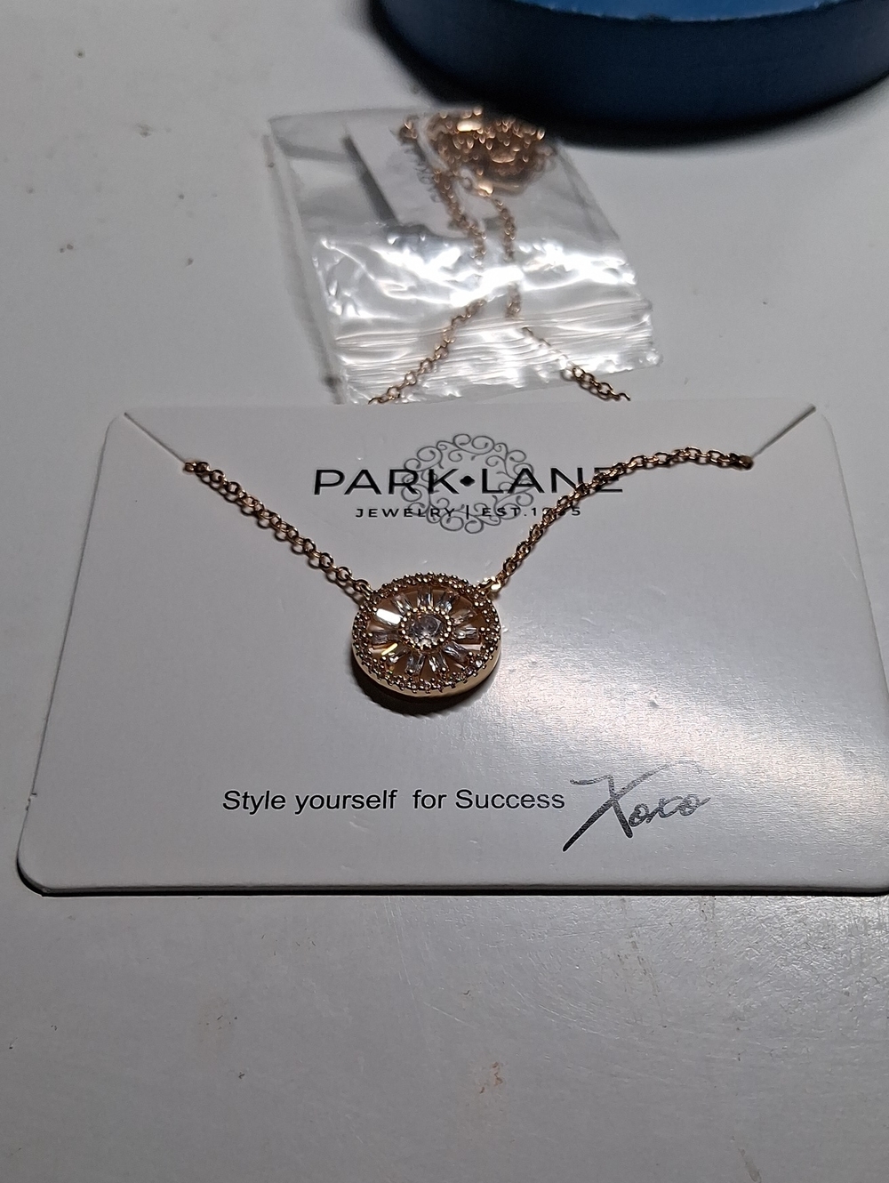 Park Lane Rose Gold Sunburst Pendant Necklace - Rose Gold